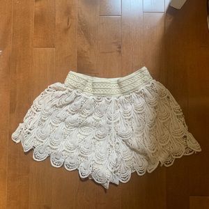 Cream Lace Shorts